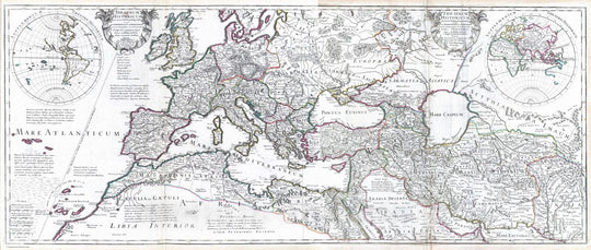 Historic Map : Rome, Eastern Hemisphere 1705 Theatrum historicum ad annum Christi quadringentesimu. in quo tum Imperii Romani tu. , Vintage Wall Art