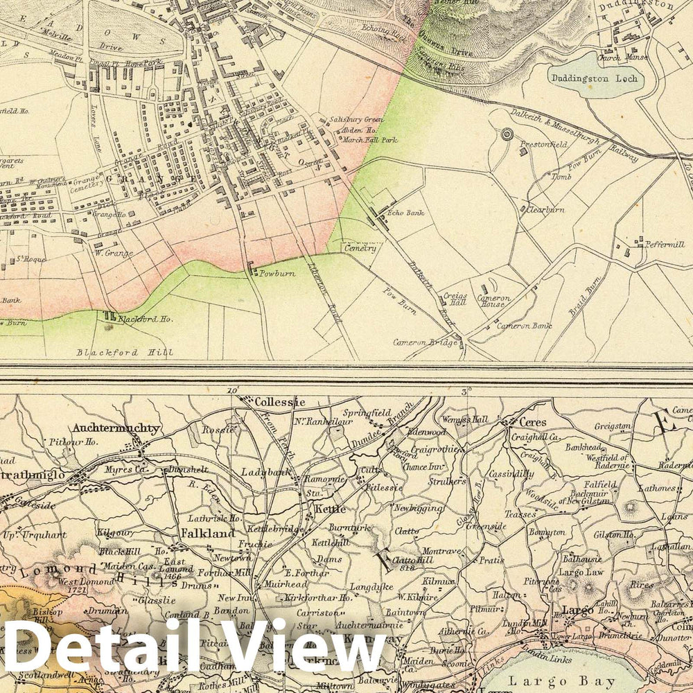 Historic Map : 1872 Ports And Harbours On The East Coast of Scotland. - Vintage Wall Art