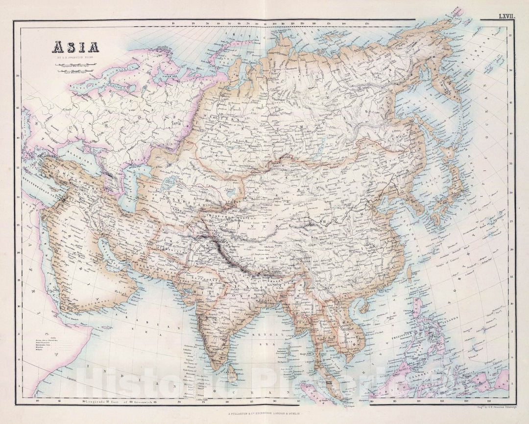 Historic Map : 1872 Asia. - Vintage Wall Art