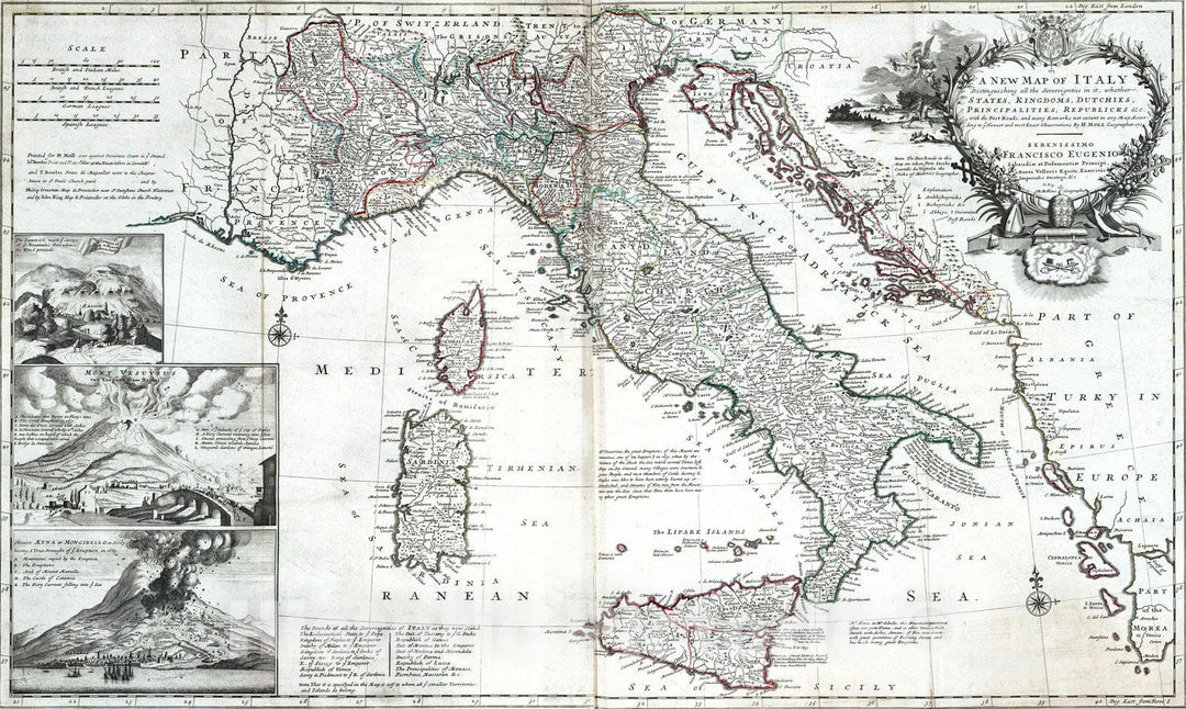 Historic Map : 1732 Italy. v1 - Vintage Wall Art