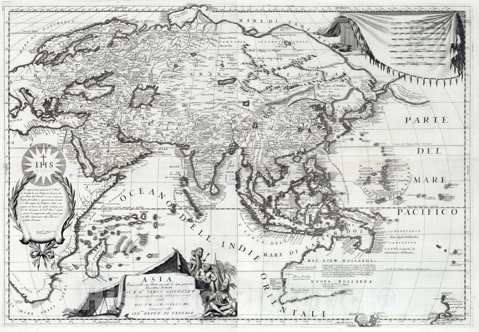 Historic Map : 1693 Composite Map: Asia. - Vintage Wall Art