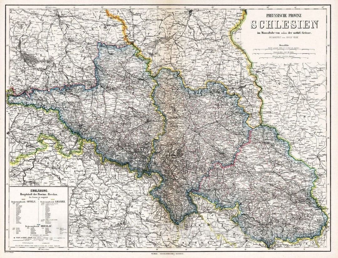 Historic Map : 1886 Silesia, Poland. - Vintage Wall Art