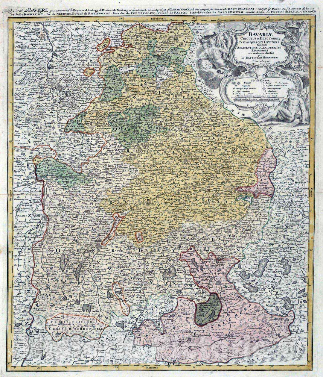 Historic Map : Bavaria , Germany 1752 Bavariae. , Vintage Wall Art