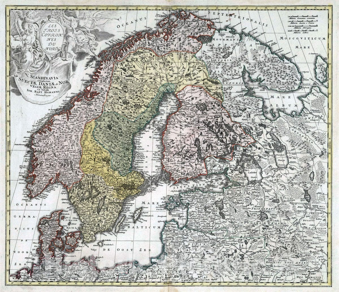 Historic Map : 1752 Scandinavia. - Vintage Wall Art