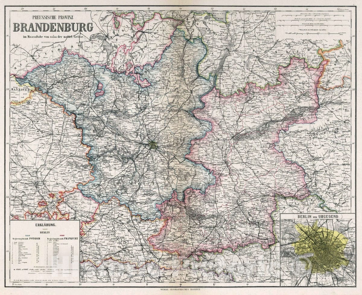 Historic Map : 1886 Brandenburg, Germany. - Vintage Wall Art