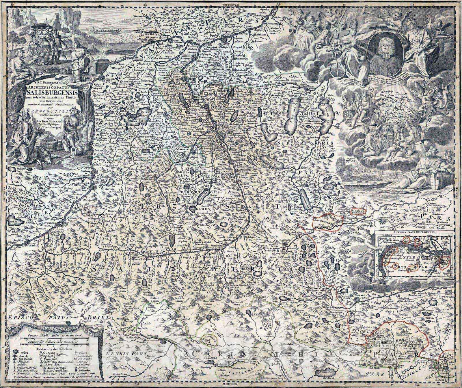 Historic Map : Germany, 1788 Principatus et Archiepiscopatus Salisburgensis. , Vintage Wall Art