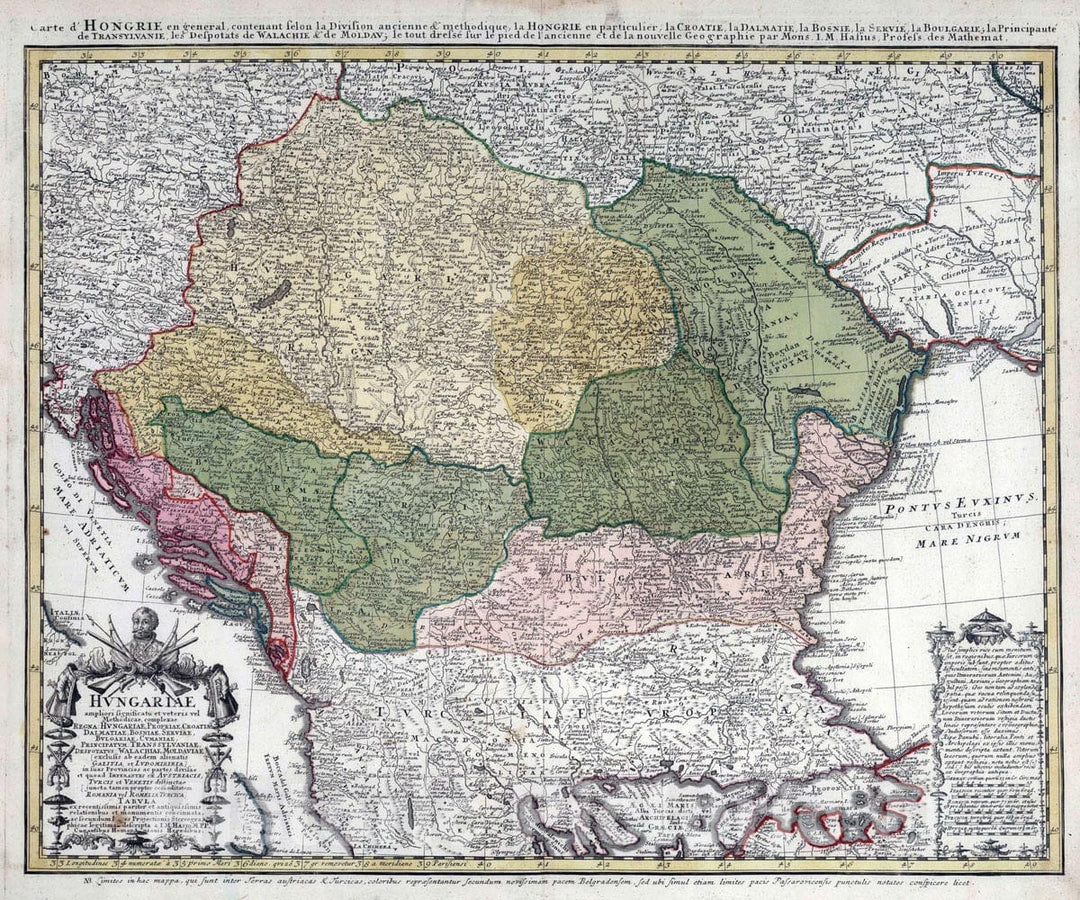 Historic Map : Hungary, 1752 Hungariae. , Vintage Wall Art