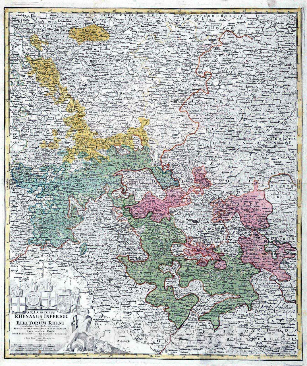 Historic Map : Germany, 1752 S.R.I. Circulus Rhenanus Inferior sive Electorum Rheni. , Vintage Wall Art