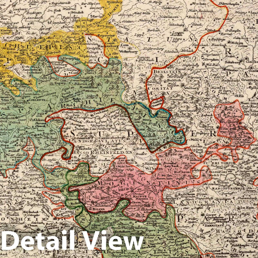 Historic Map : Germany, 1752 S.R.I. Circulus Rhenanus Inferior sive Electorum Rheni. , Vintage Wall Art