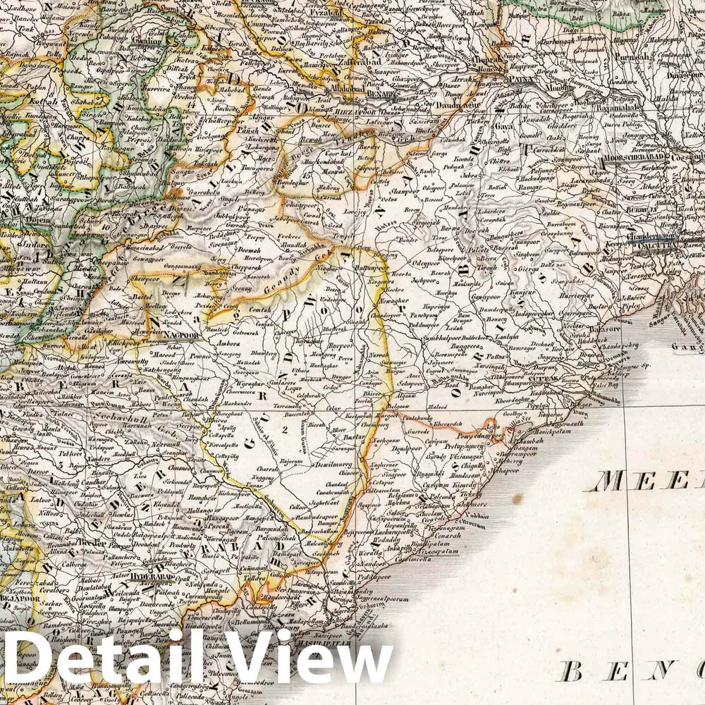 Historic Map : 1838 India. - Vintage Wall Art