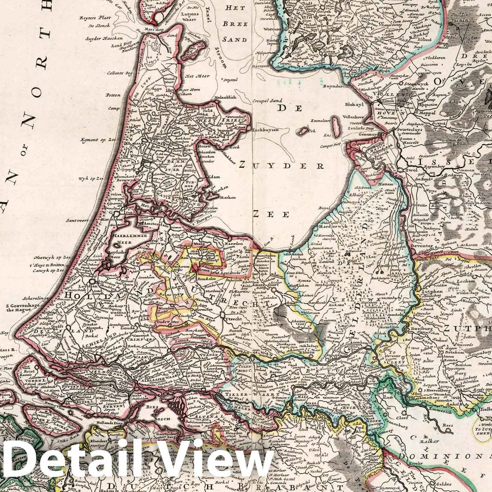 Historic Map : 1732 Netherlands. - Vintage Wall Art