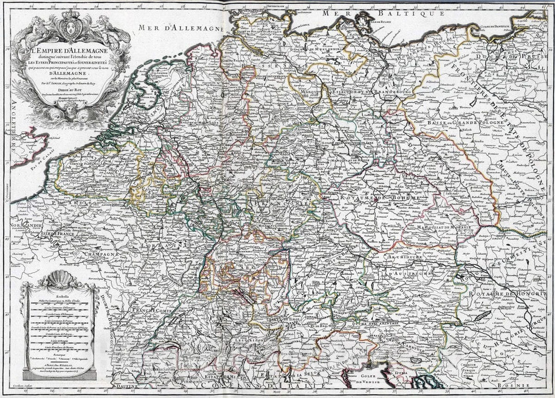 Historic Map : Germany, 1804 L'Empire d'Allemagne. , Vintage Wall Art