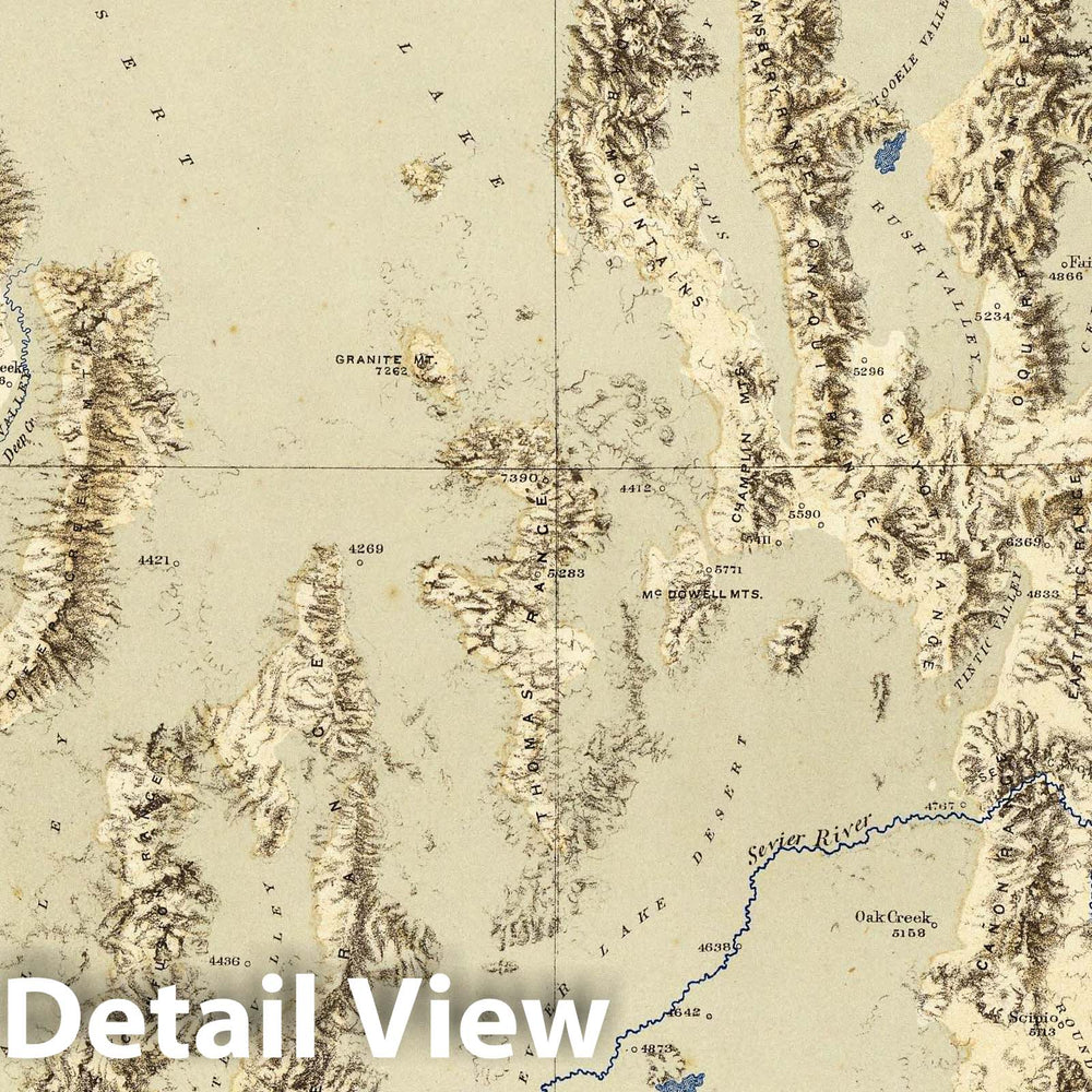 Historic Map : National Atlas - 1876 Restored Outline Of Lake Bonneville, Portions Of Western Utah & Eastern Nevada. - Vintage Wall Art