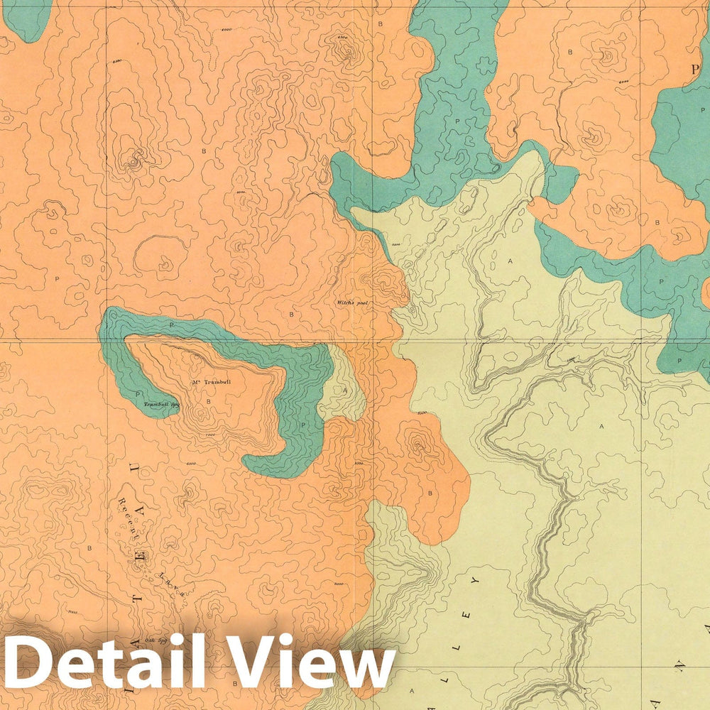 Historic Map : Geologic Atlas - 1882 Composite: Uinkaret Plateau. N. & S. half. - Vintage Wall Art