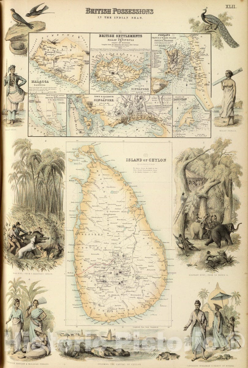 Historic Map : 1872 British Possessions In The Indian Seas. - Vintage Wall Art