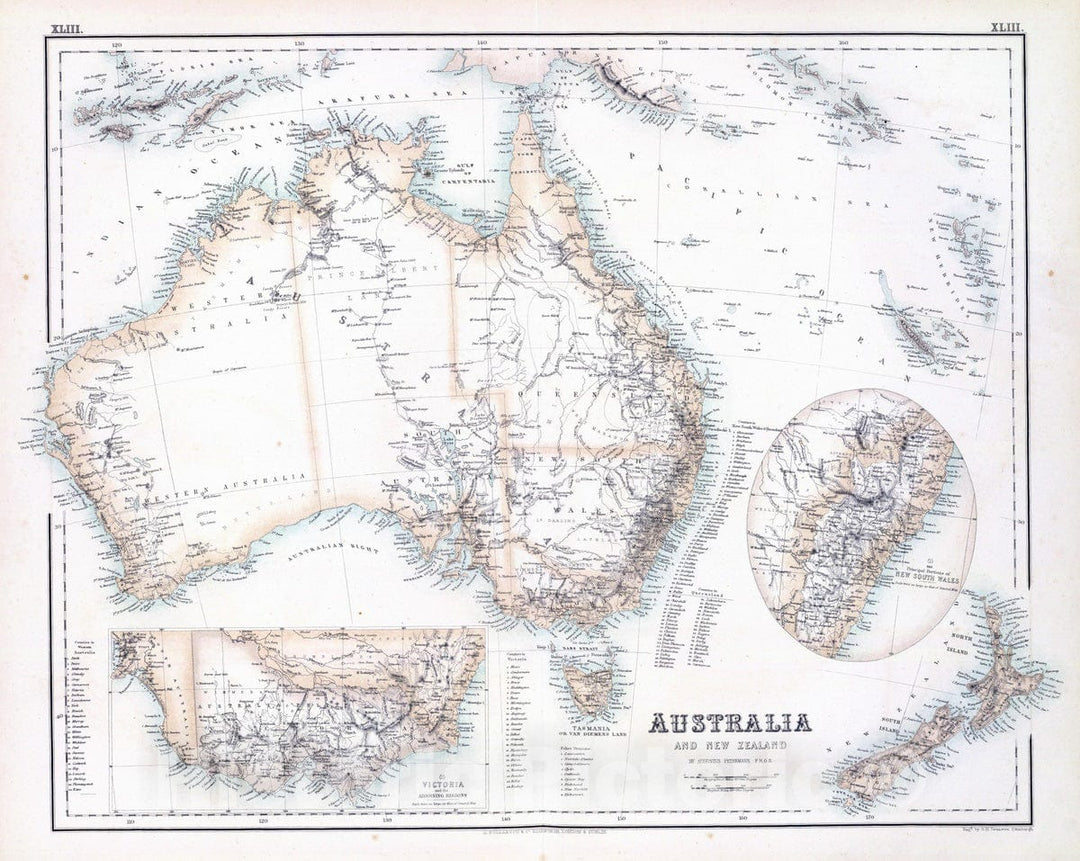 Historic Map : 1872 Australia and New Zealand. - Vintage Wall Art