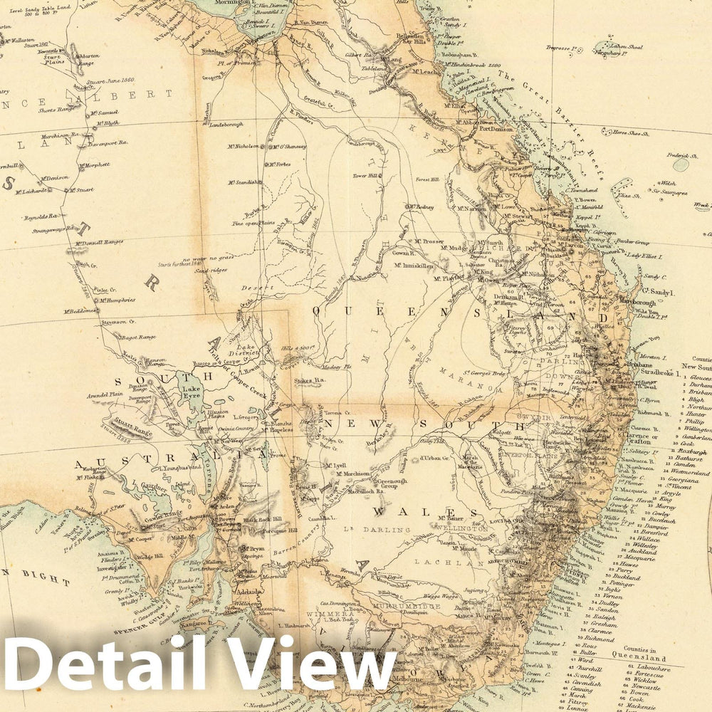 Historic Map : 1872 Australia and New Zealand. - Vintage Wall Art