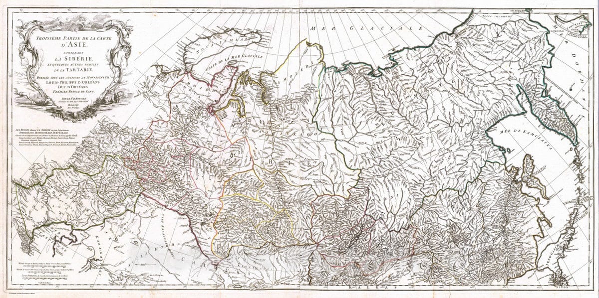 Historic Map : Russia, Siberia, Asia 1753 Asie 3. , Vintage Wall Art