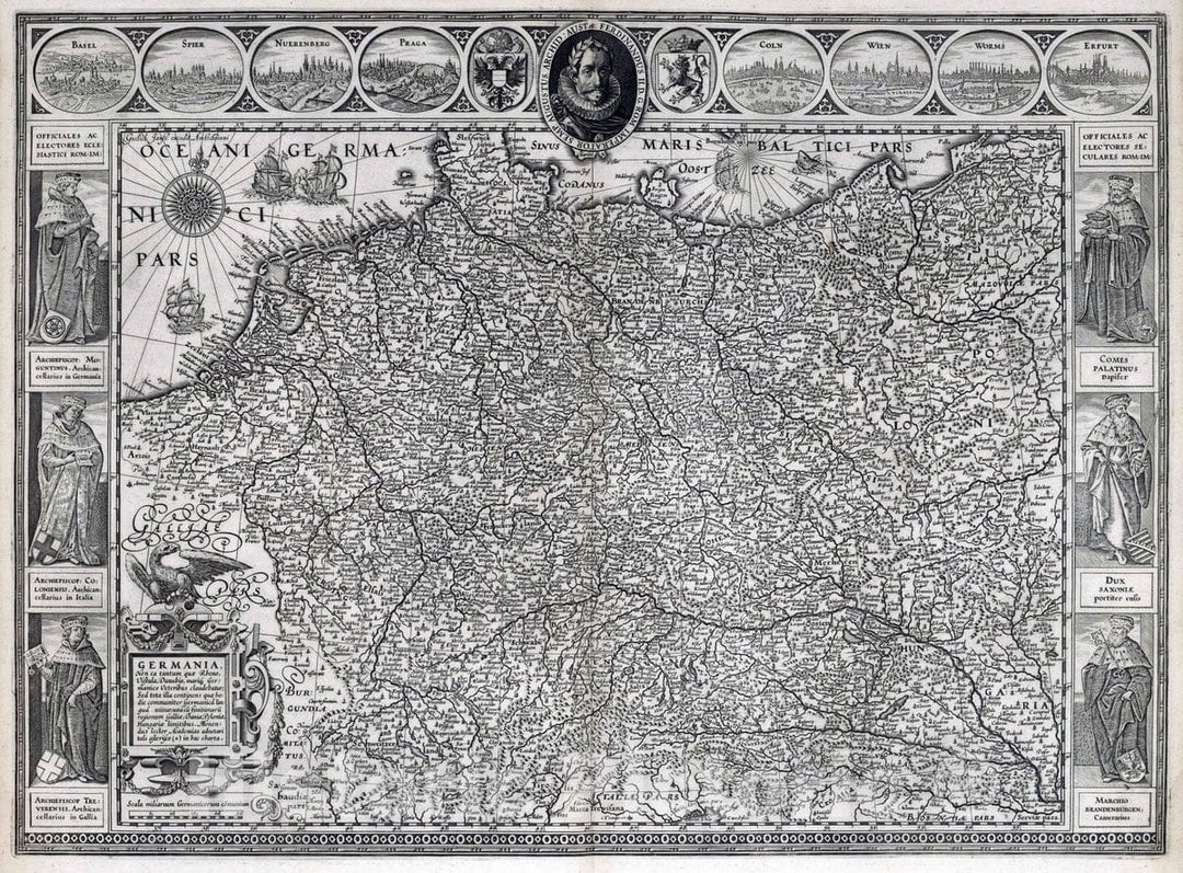 Historic Map : Germany, 1630 Germania. , Vintage Wall Art