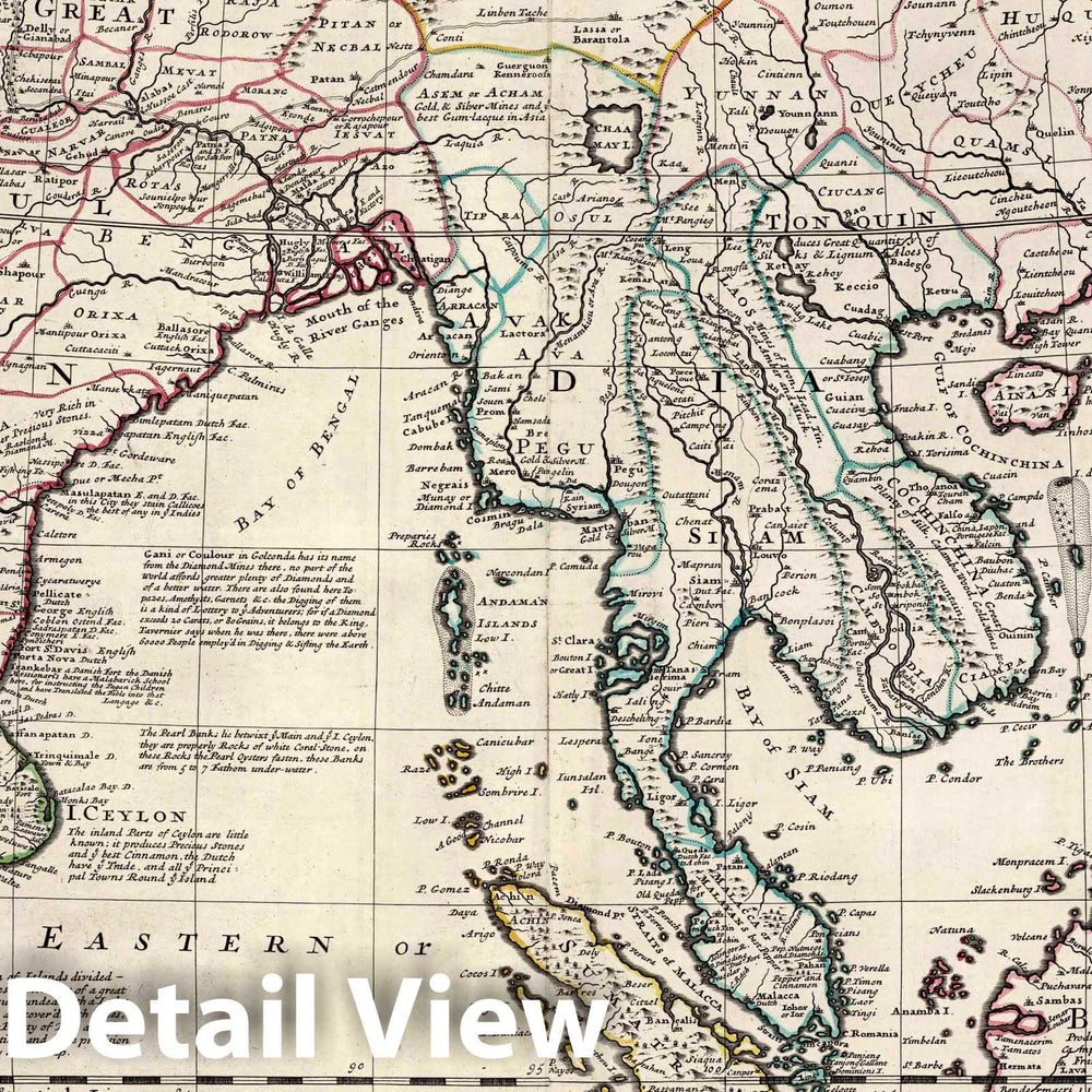 Historic Map : 1732 East Indies and India. - Vintage Wall Art