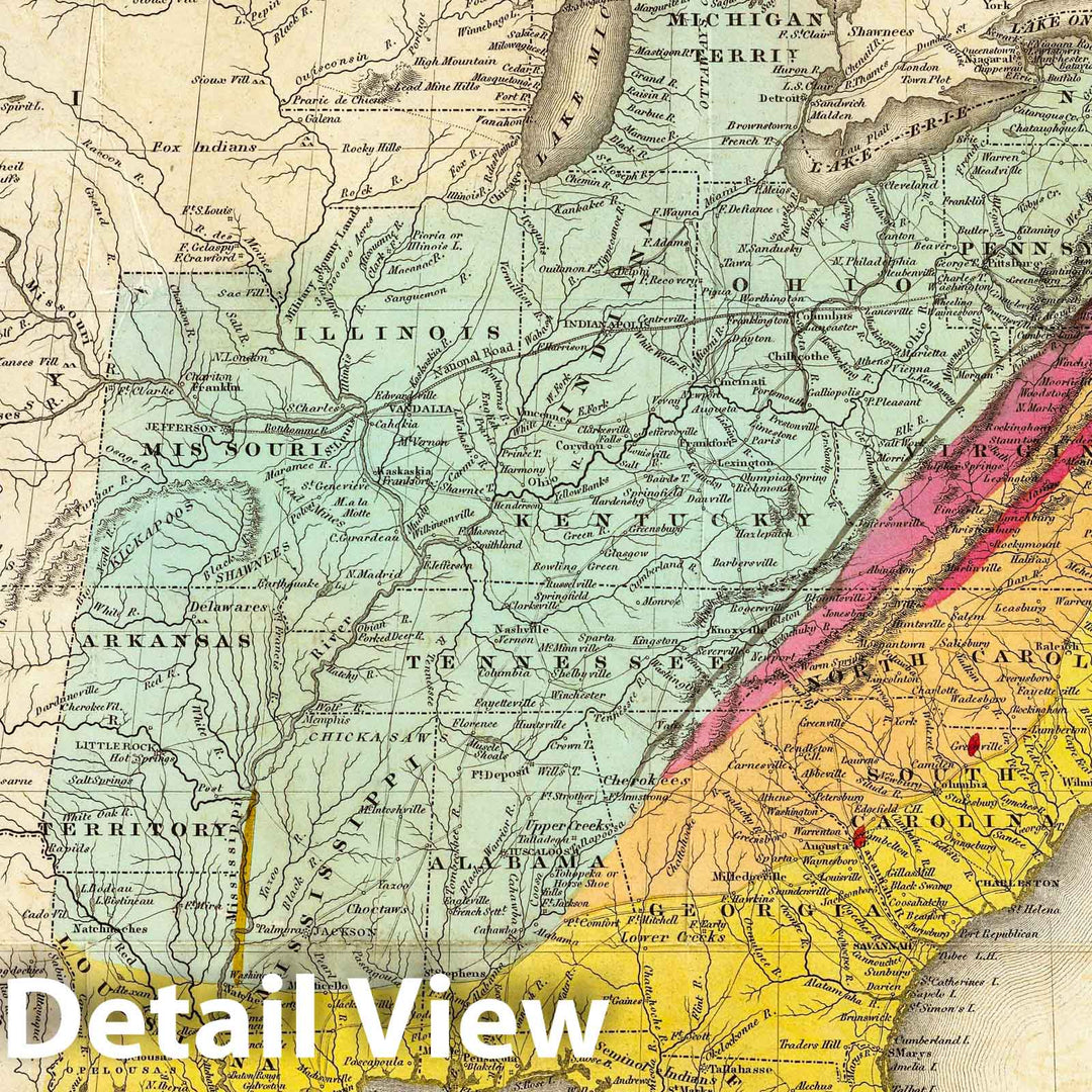 Historic Map : Geology Book - 1838 United States Of North America. - Vintage Wall Art