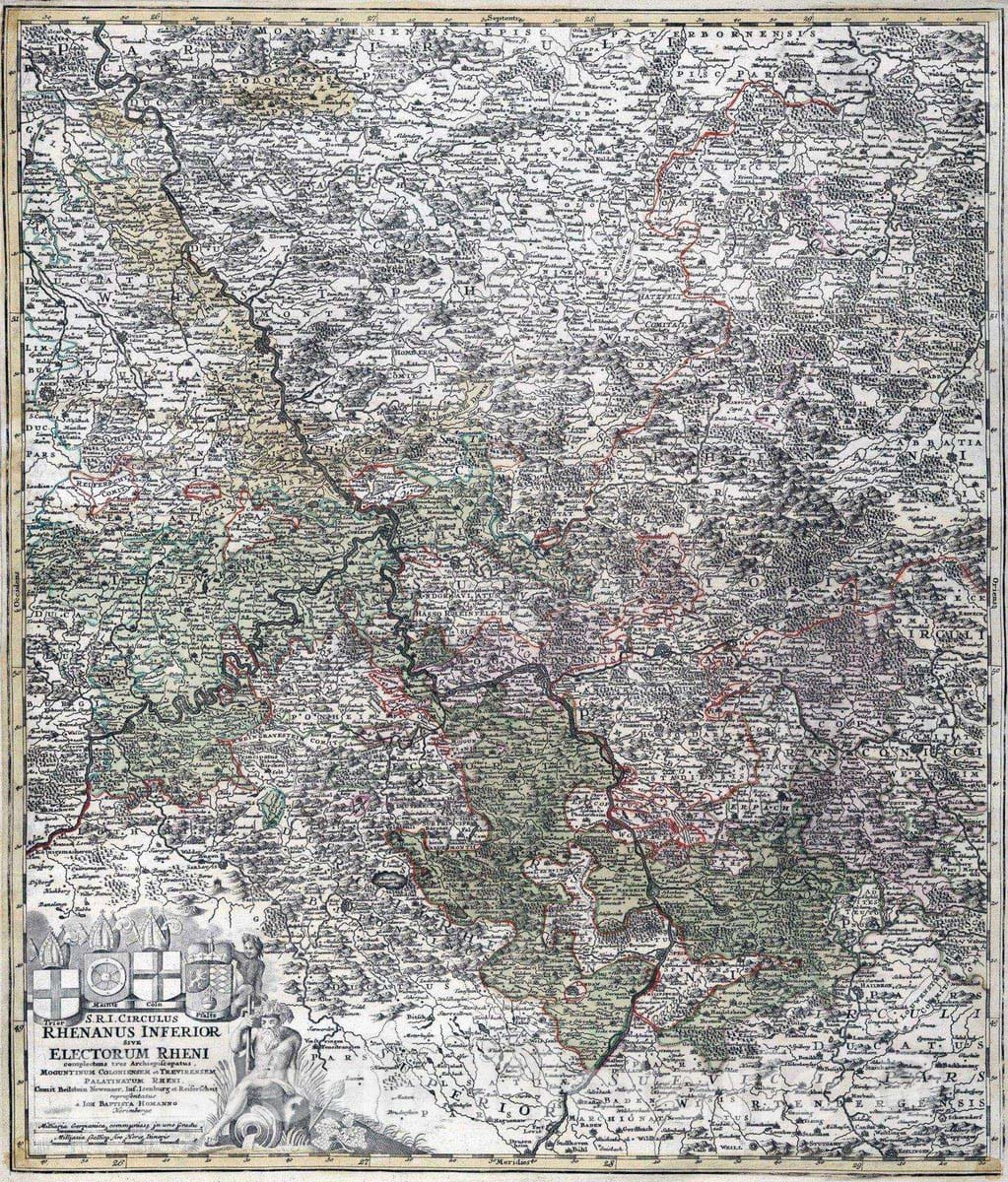 Historic Map : Germany, 1788 Circulus Rhenanus Inferior sive Electorum Rheni. , Vintage Wall Art