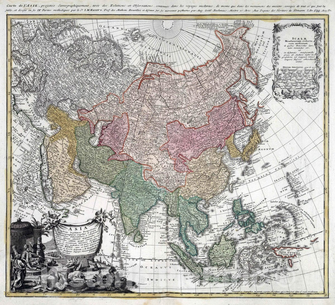 Historic Map : 1744 Asia. - Vintage Wall Art