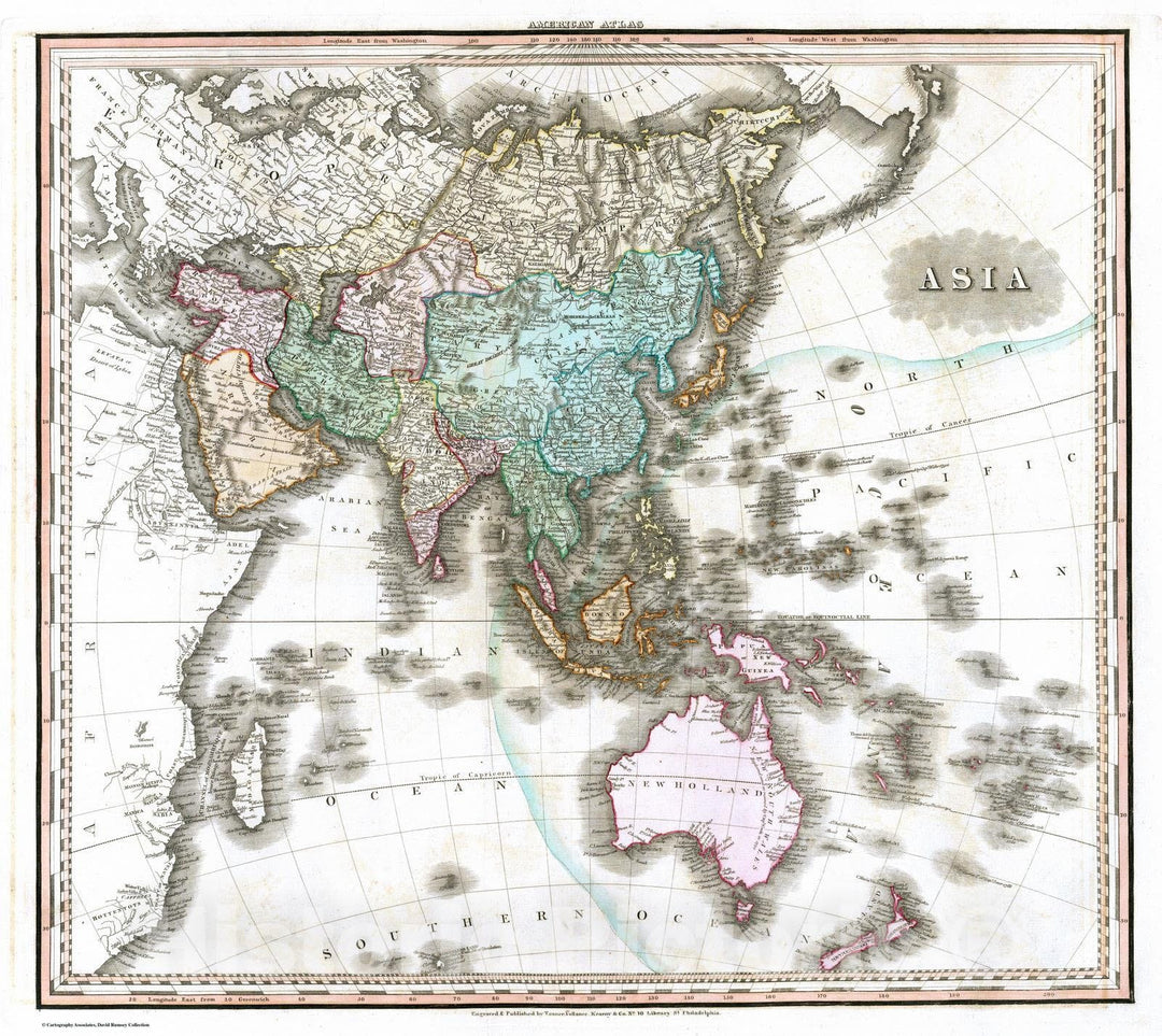 Historic Map : 1823 Asia. v1 - Vintage Wall Art