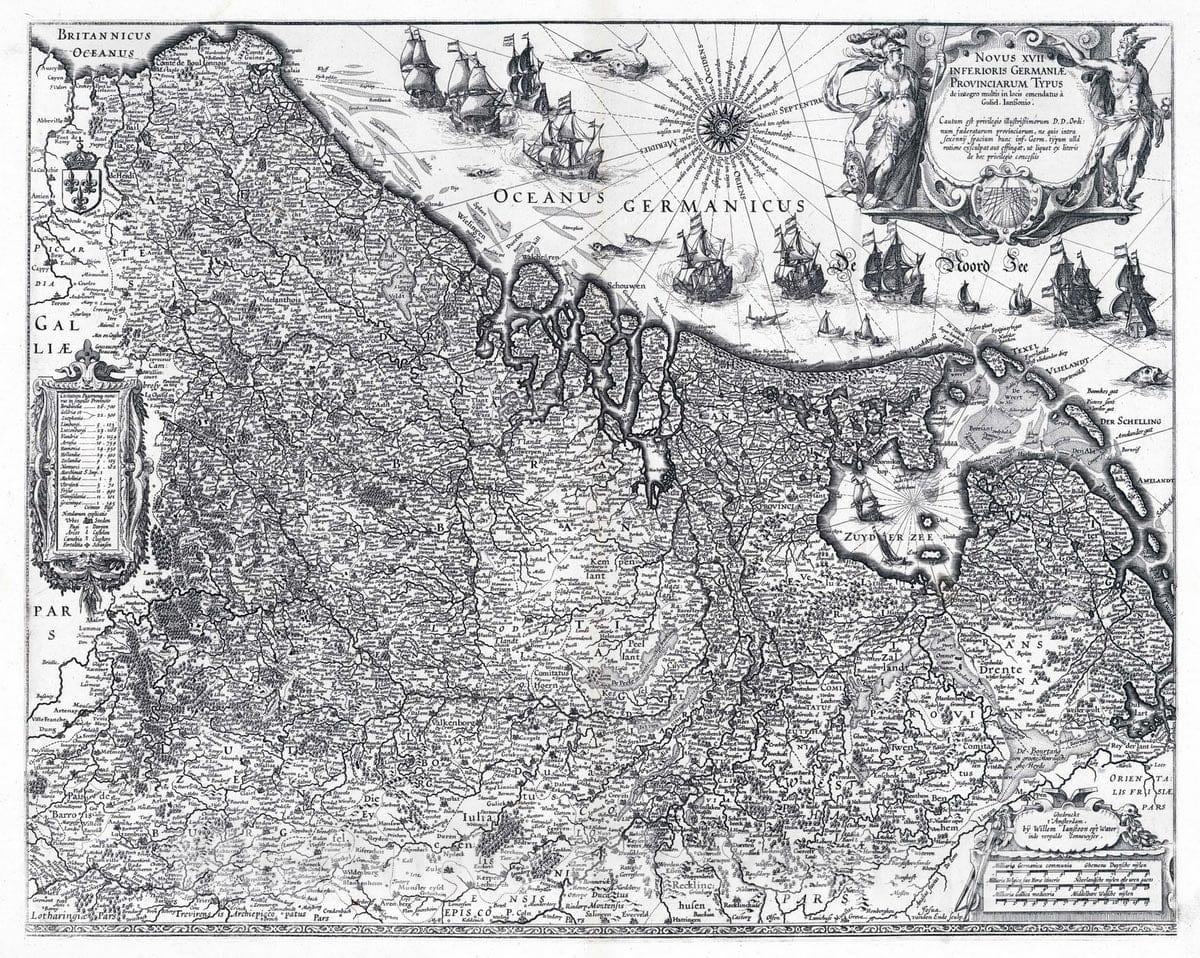 Historic Map : Netherlands, 1630 Novus XVII Inferioris Germaniae Provinciarum Typus. , Vintage Wall Art