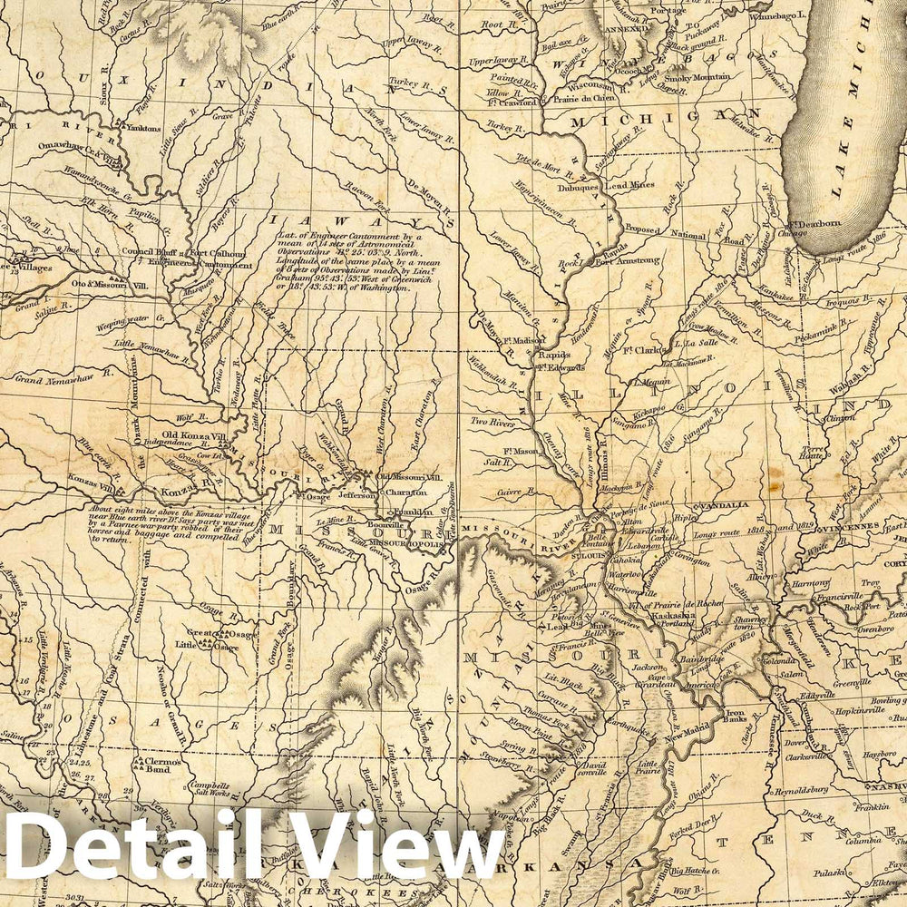 Historic Map : Exploration Book - 1823 Composite: Country drained by the Mississippi. - Vintage Wall Art