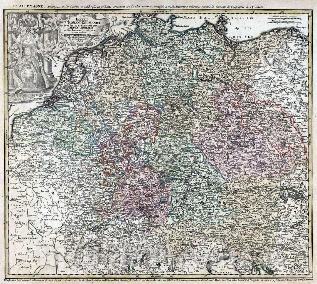 Historic Map : Germany, 1788 Imperii Romano Germanici. v3 , Vintage Wall Art