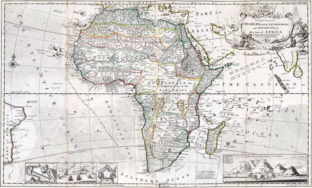 Historic Map : 1732 Africa. - Vintage Wall Art