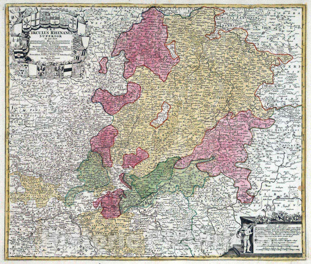 Historic Map : Germany, 1752 S.R.I. Cirulus Rhenanus Superior. , Vintage Wall Art