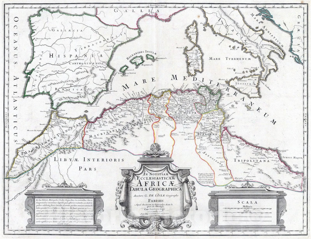 Historic Map : North Africa 1700 Africae Tabula Geographica. , Vintage Wall Art