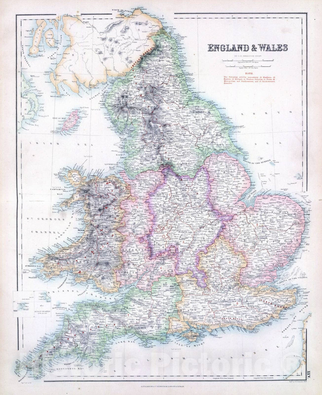 Historic Map : 1872 England & Wales. - Vintage Wall Art