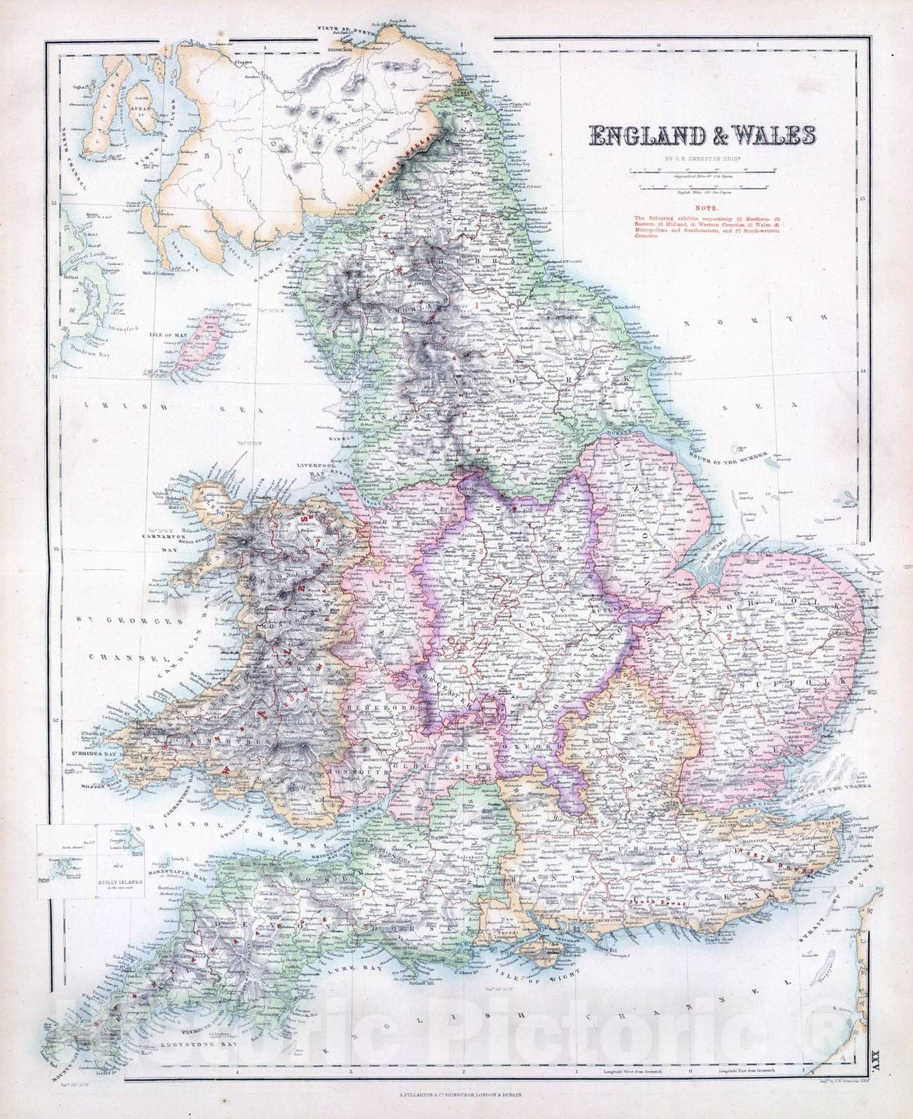 Historic Map : 1872 England & Wales. - Vintage Wall Art