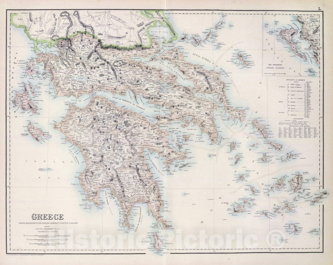 Historic Map : 1872 Greece. - Vintage Wall Art