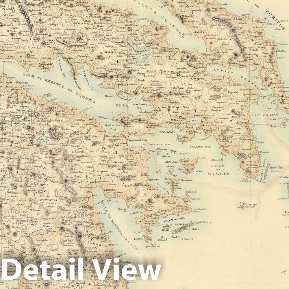 Historic Map : 1872 Greece. - Vintage Wall Art