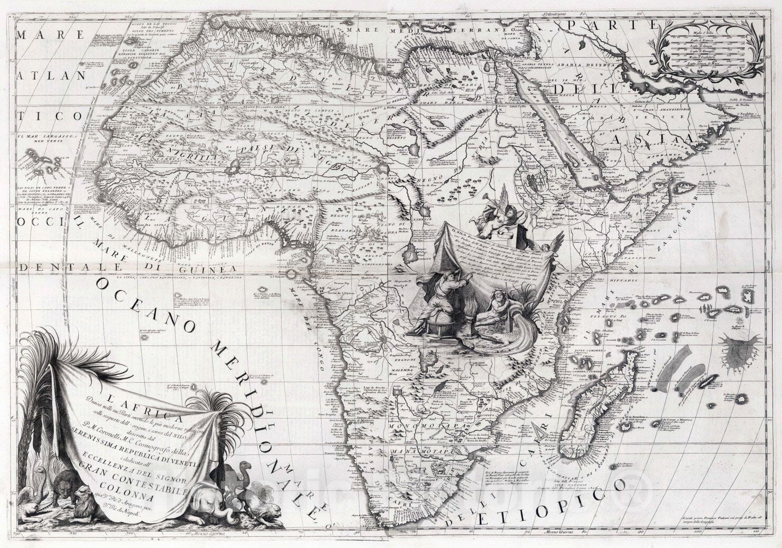 Historic Map : 1693 Composite Map: Africa. - Vintage Wall Art