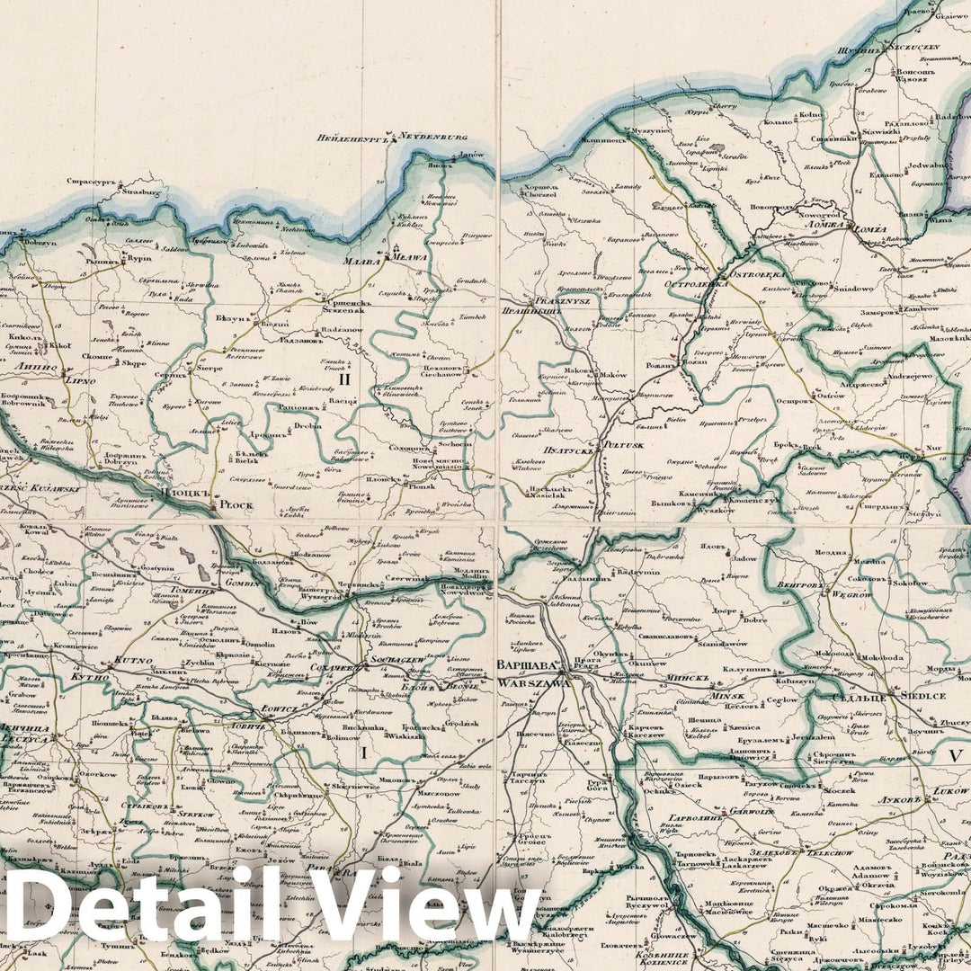 Historic Map : Poland, 1829 Generalnaia karta Tsarstva Polskago = Mappa generalna Krolestwa Polskiego , Vintage Wall Art