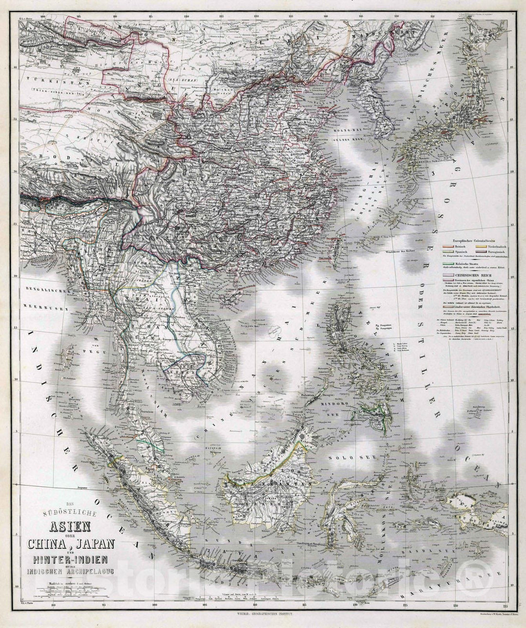 Historic Map : 1875 Southeast Asia, Japan, China, and East Indies. - Vintage Wall Art