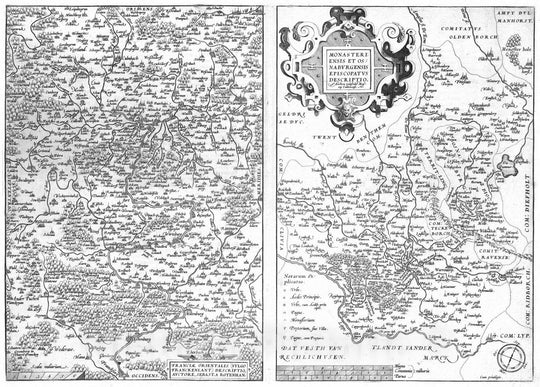 Historic Map : Germany, 1570 (24) Franciae Orientalis (with) Monasteriensis Et Osnaburgensis. , Vintage Wall Art