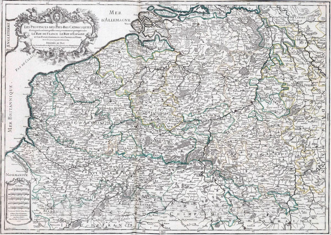 Historic Map : Netherlands, 1804 Les Provinces des Pay-Bas Catholiques. , Vintage Wall Art