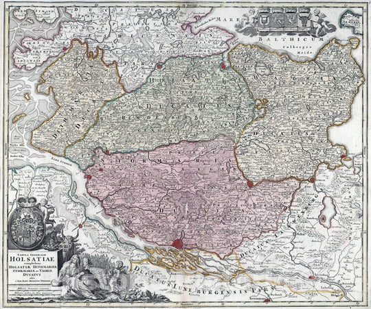 Historic Map : Germany, 1788 Holsatiae complectens Holsatiae Dithmarsiae Stormariae et Vagriae Ducatus. , Vintage Wall Art