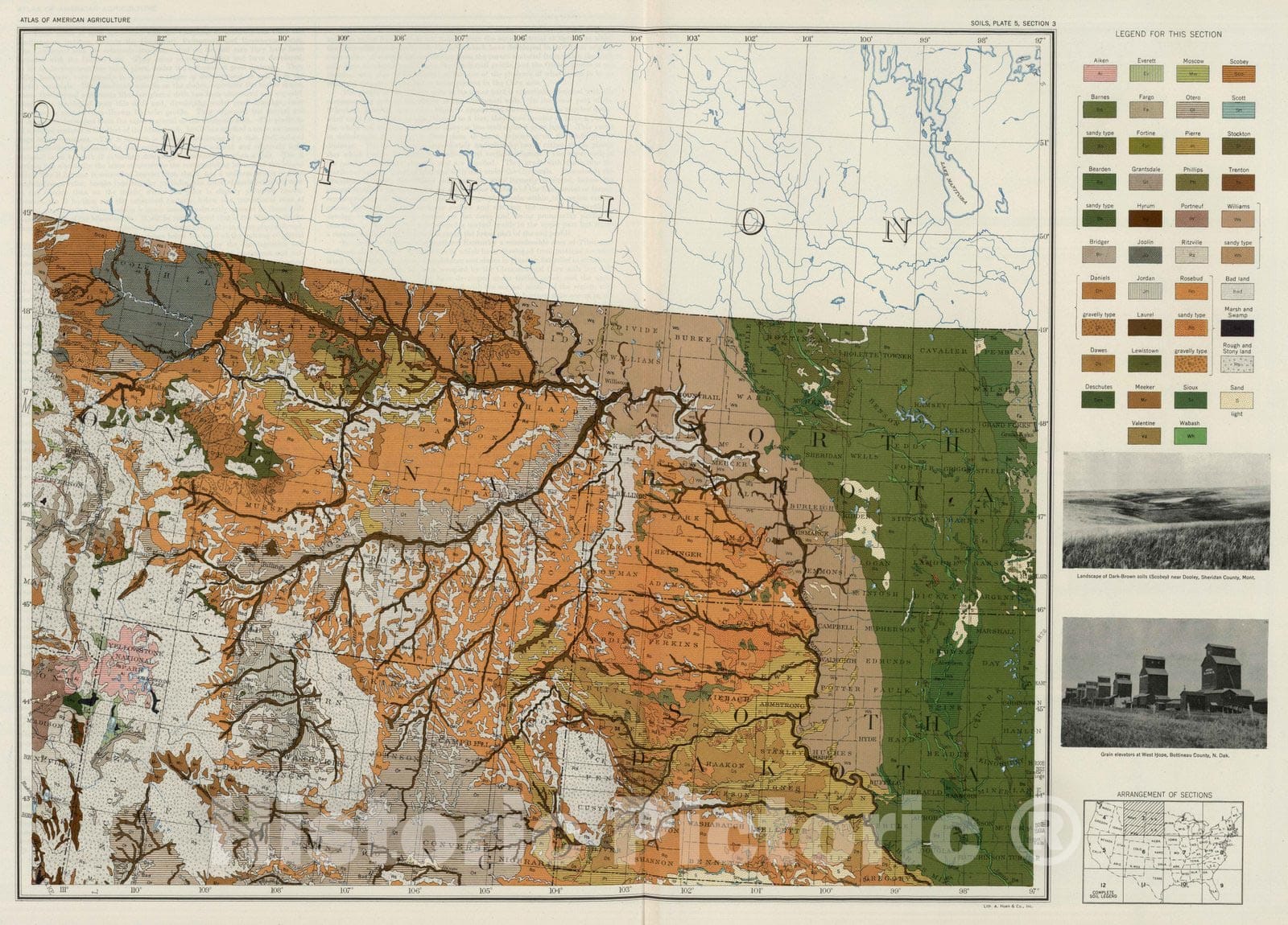 Historic Map : National Atlas - 1931 Soil Map of the United States, Section 3. Atlas of American Agriculture. - Vintage Wall Art