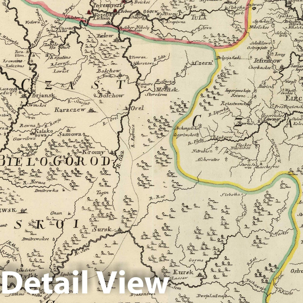 Historic Map : Russian Federation; Russia; Ukraine, Belgrade Region (Serbia) 1745 Tabula Geographica Gubernium Smolenscense , Vintage Wall Art