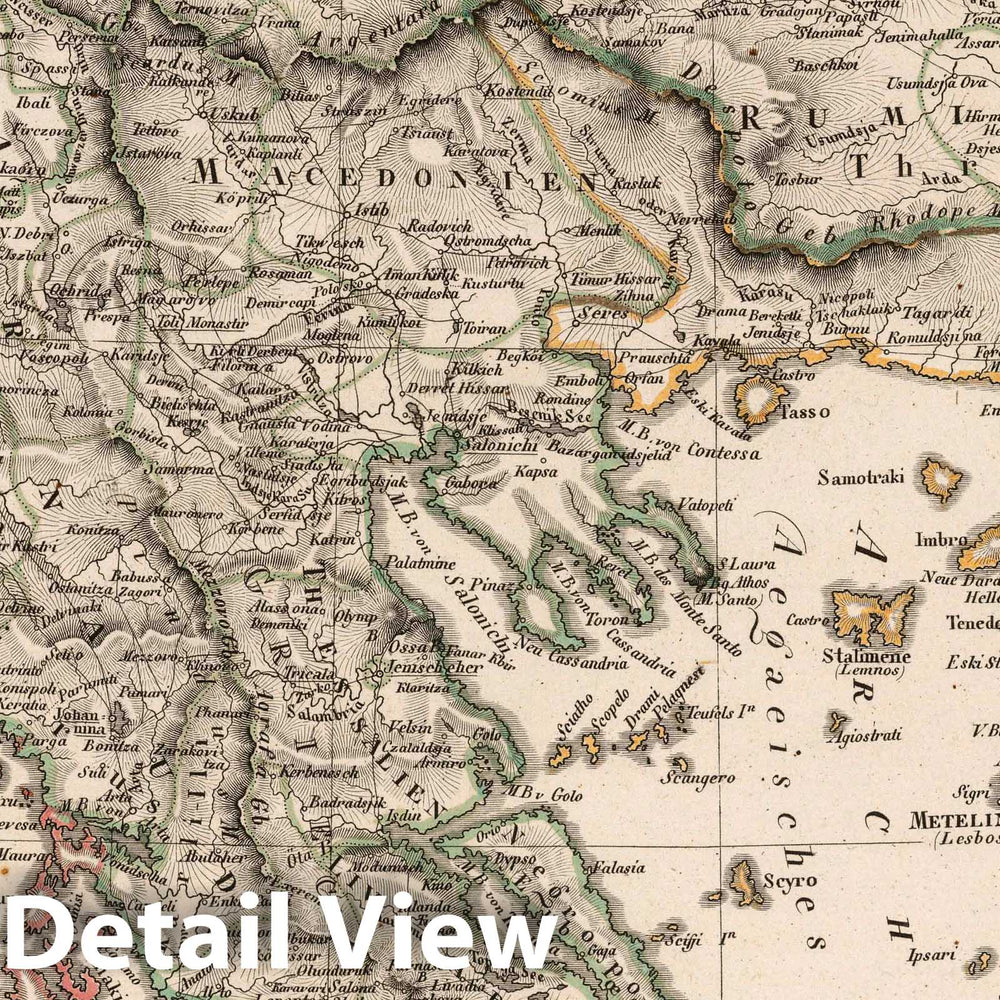 Historic Map : Turkey; Bosnia and Herzegovina, 1818 Der Europaische Theil des Osmanischen Reichs oder Die Europaische Turkey , Vintage Wall Art