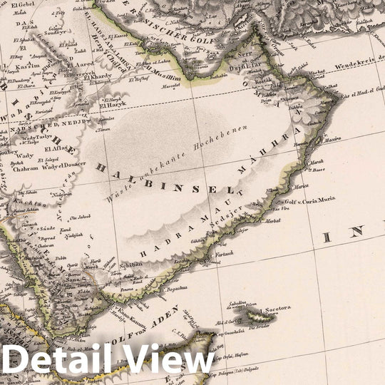 Historic Map : Arabia 1830 Mittel- und Nord-Africa und Arabien. Ostliches Blatt. Gotha bei J. Perthes 1830 , Vintage Wall Art