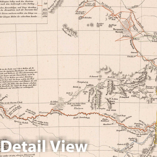 Historic Map : Australia, New South Wales 1834 Karte von dem Sudostlichen theile Austalia , Vintage Wall Art