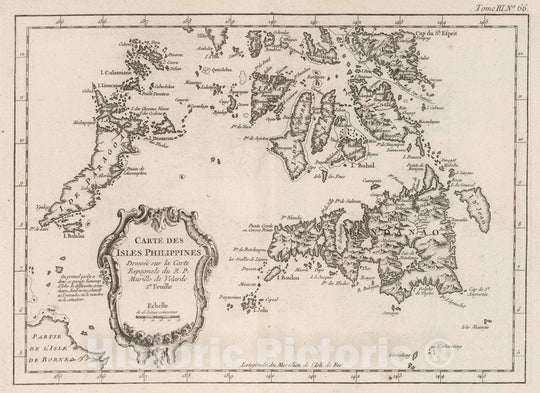 Historic Map : Philippines, , Asia 1764 Carte des Isles Philippines : Dressee sur la Carte Espagnole du R.P. Murillo de Velarde. 2 e. Feuille. , Vintage Wall Art